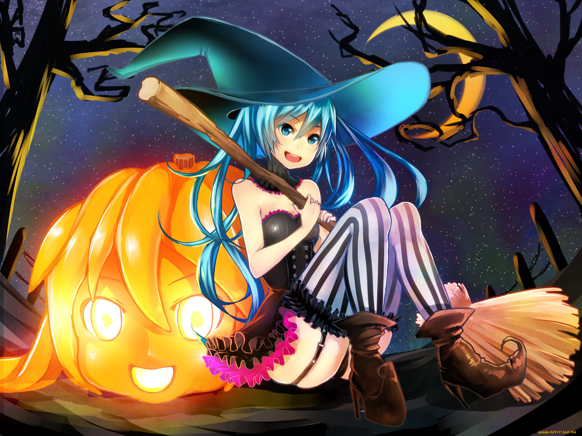 by, noboes, , vocaloid, halloween, hatsune, miku